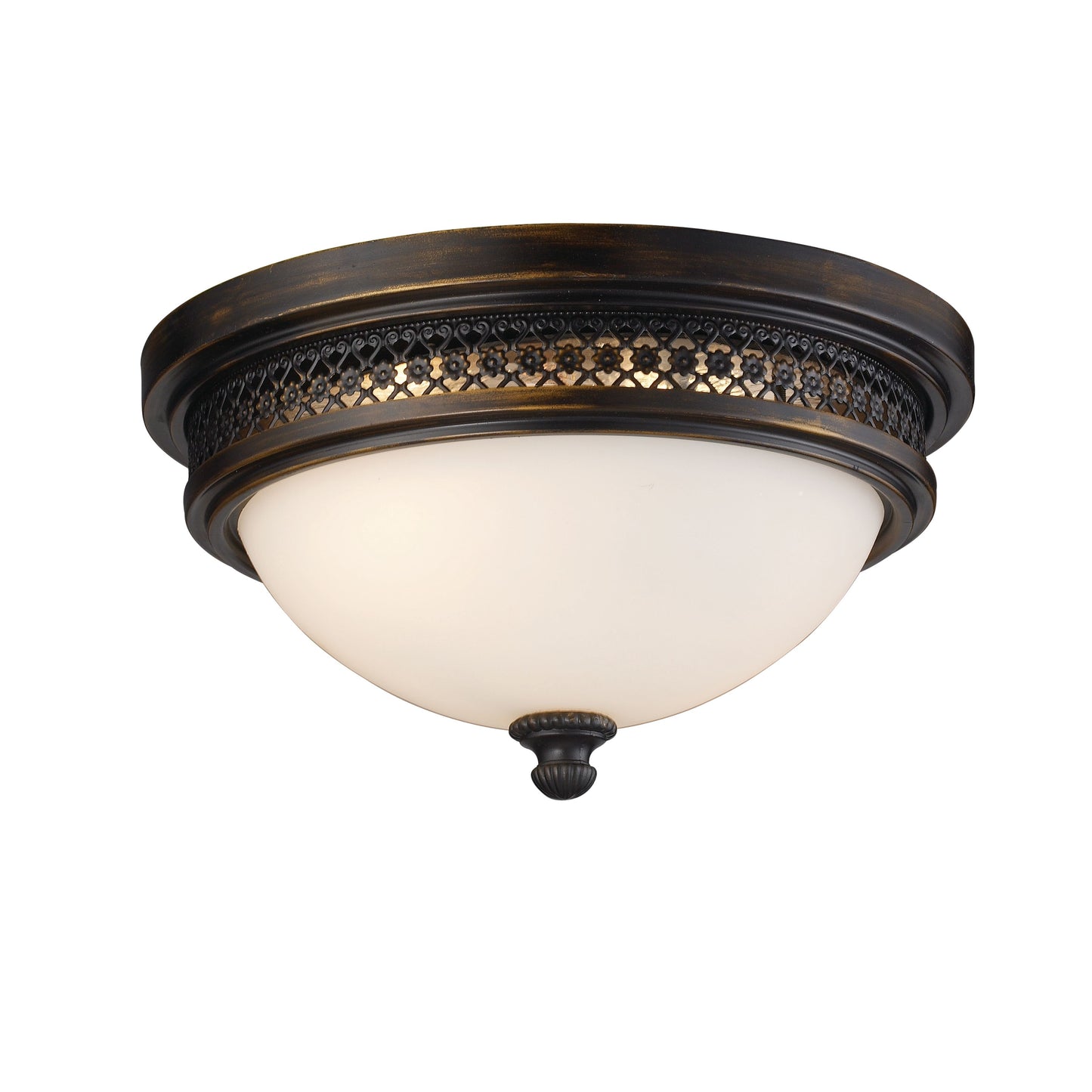 13'' Wide 2-Light Flush Mount - Deep Rust