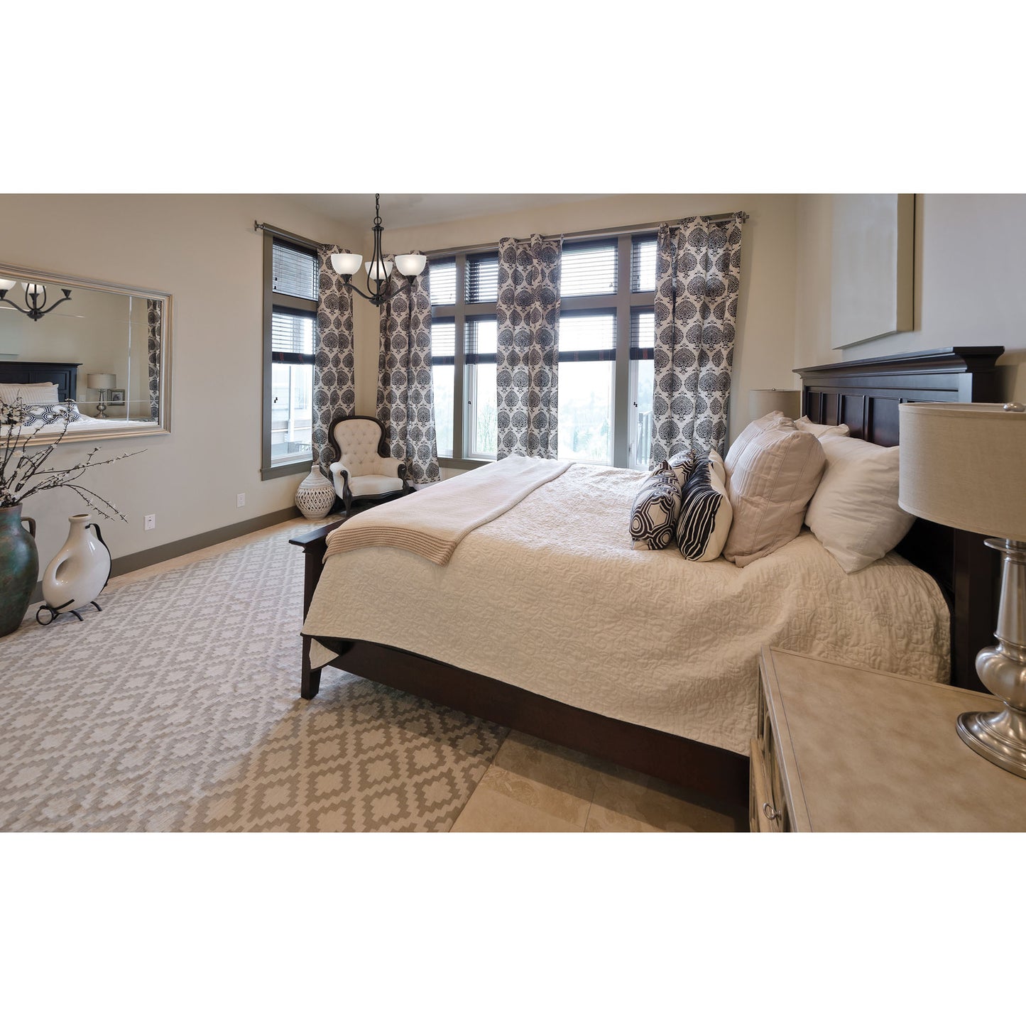Bristol Lane 23'' Wide 3-Light Chandelier - Oil Rubbed Bronze with White Glass