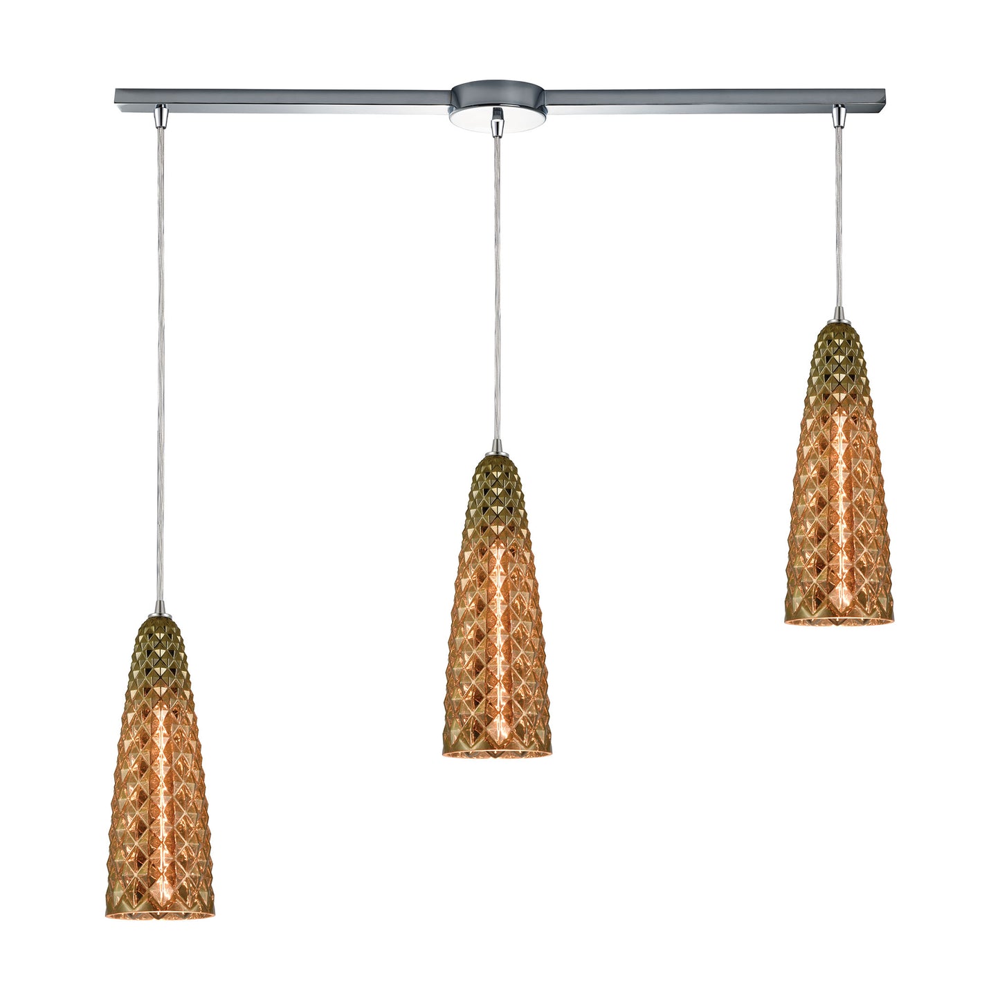 Glitzy 36'' Wide 3-Light Slim Linear Pendant - Polished Chrome