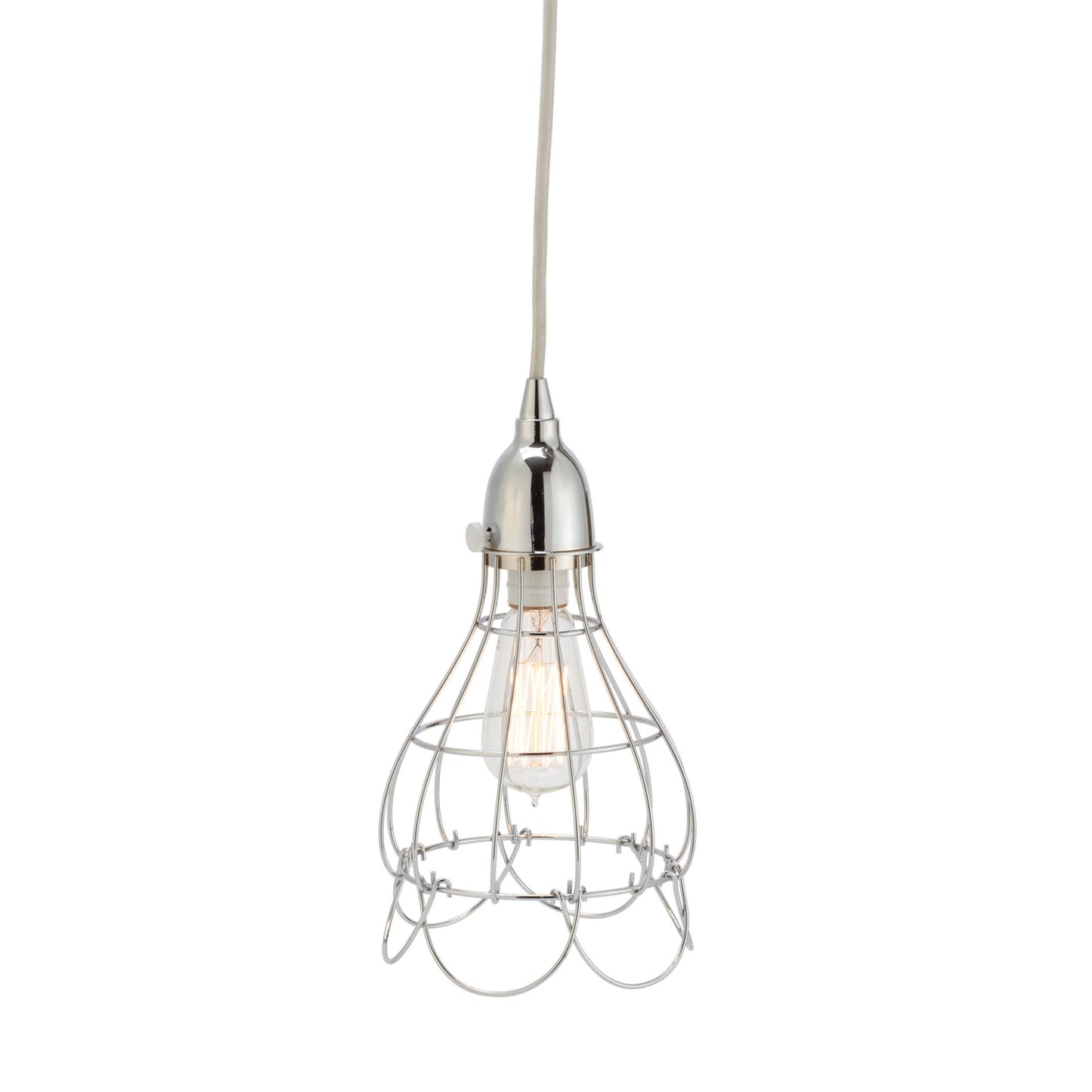 Wire 6'' Wide 1-Light Mini Pendant - Silver