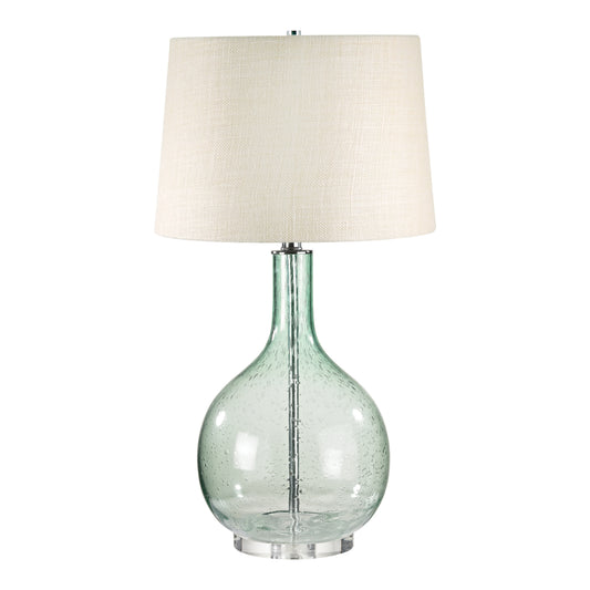 Glass 28'' High 1-Light Table Lamp - Green