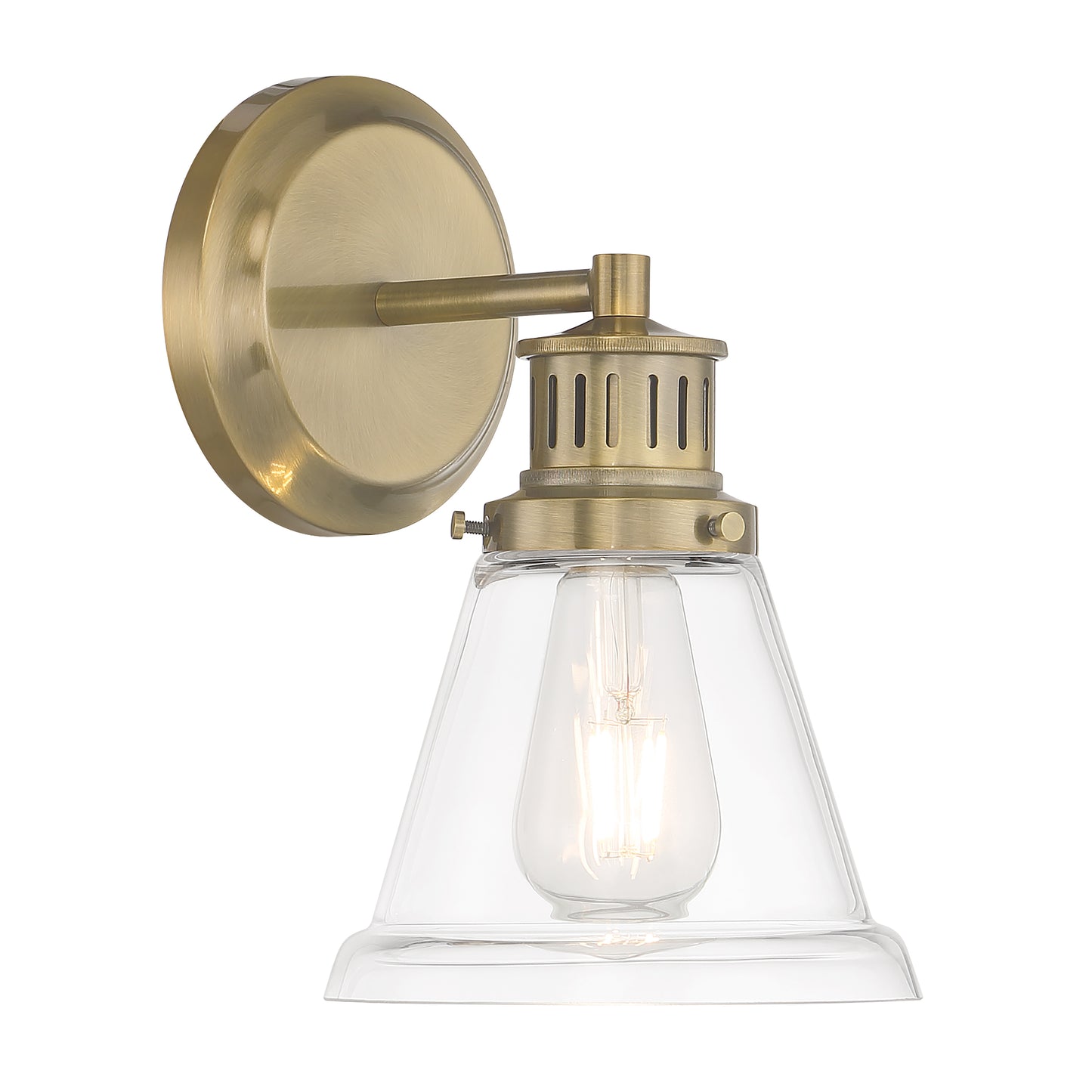 Alden 10.25'' High 1-Light Sconce - Antique Brass, Clear