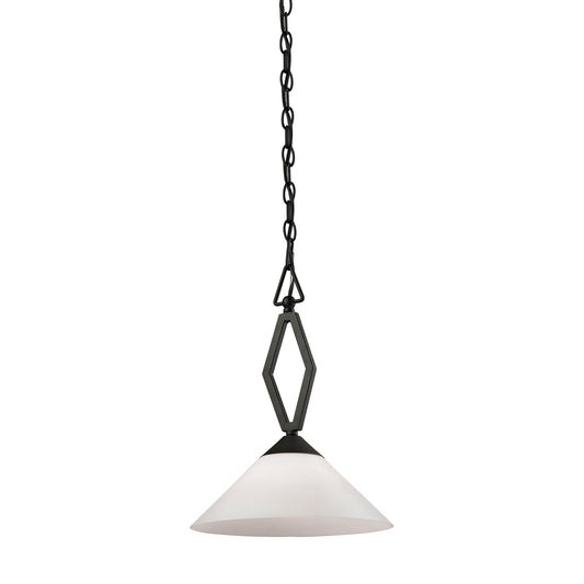 Tribecca 12'' Wide 1-Light Mini Pendant - Oil Rubbed Bronze with White Glass