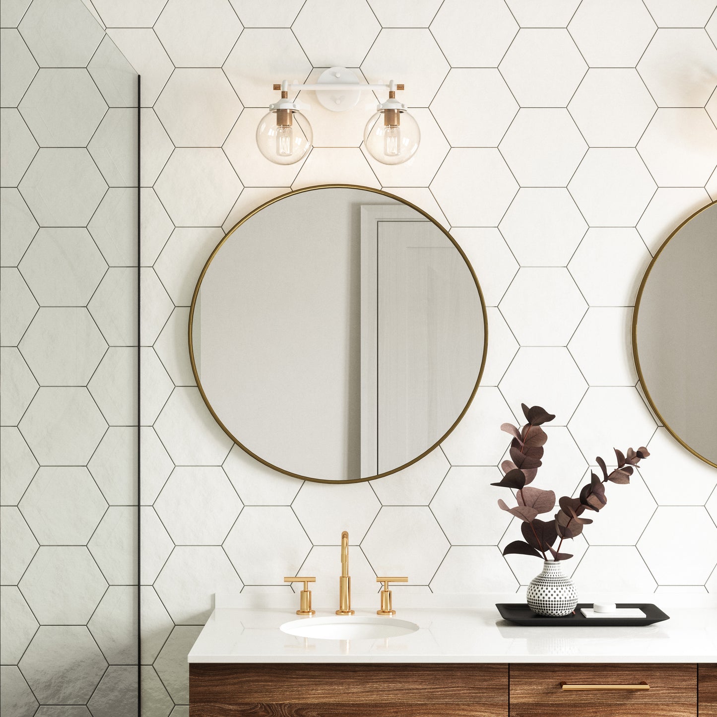 Boudreaux 15'' Wide 2-Light Vanity Light - Matte White