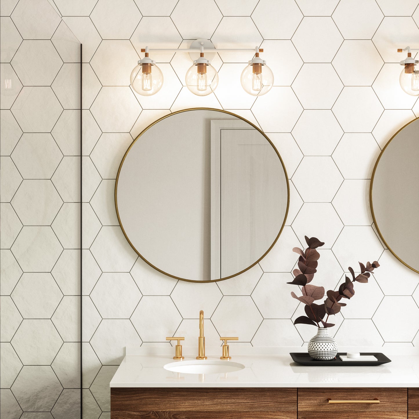 Boudreaux 24'' Wide 3-Light Vanity Light - Matte White