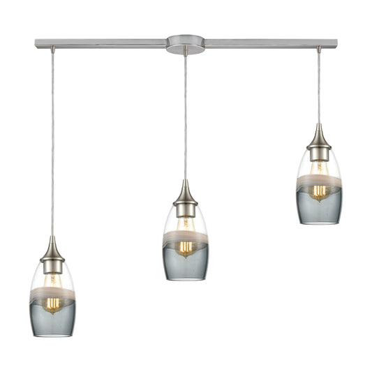 Sutter Creek 36'' Wide 3-Light Slim Linear Pendant - Satin Nickel