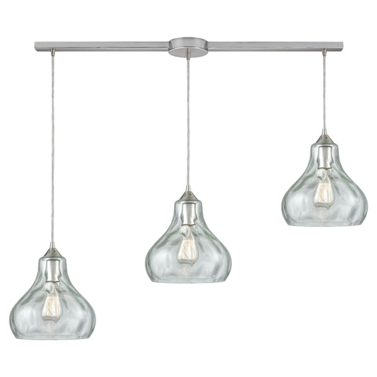 Belmont 38'' Wide 3-Light Slim Linear Pendant - Satin Nickel