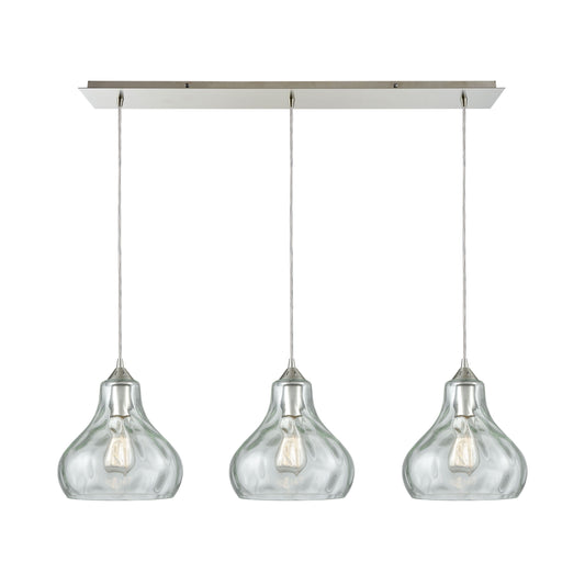 Belmont 36'' Wide 3-Light Linear Pendant - Satin Nickel