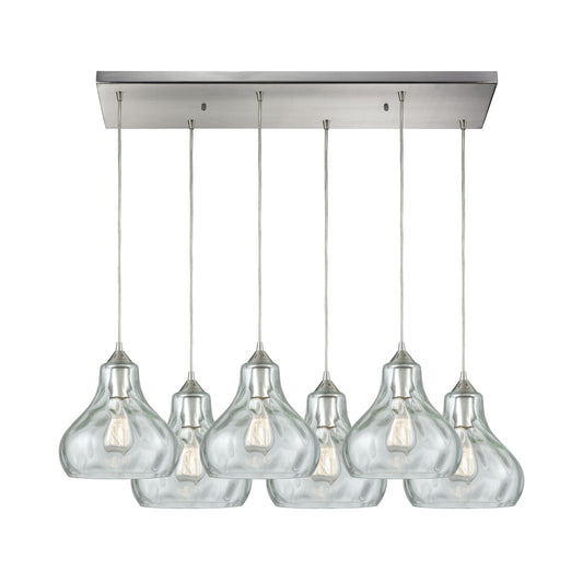 Belmont 32'' Wide 6-Light Rectangular Pendant - Satin Nickel