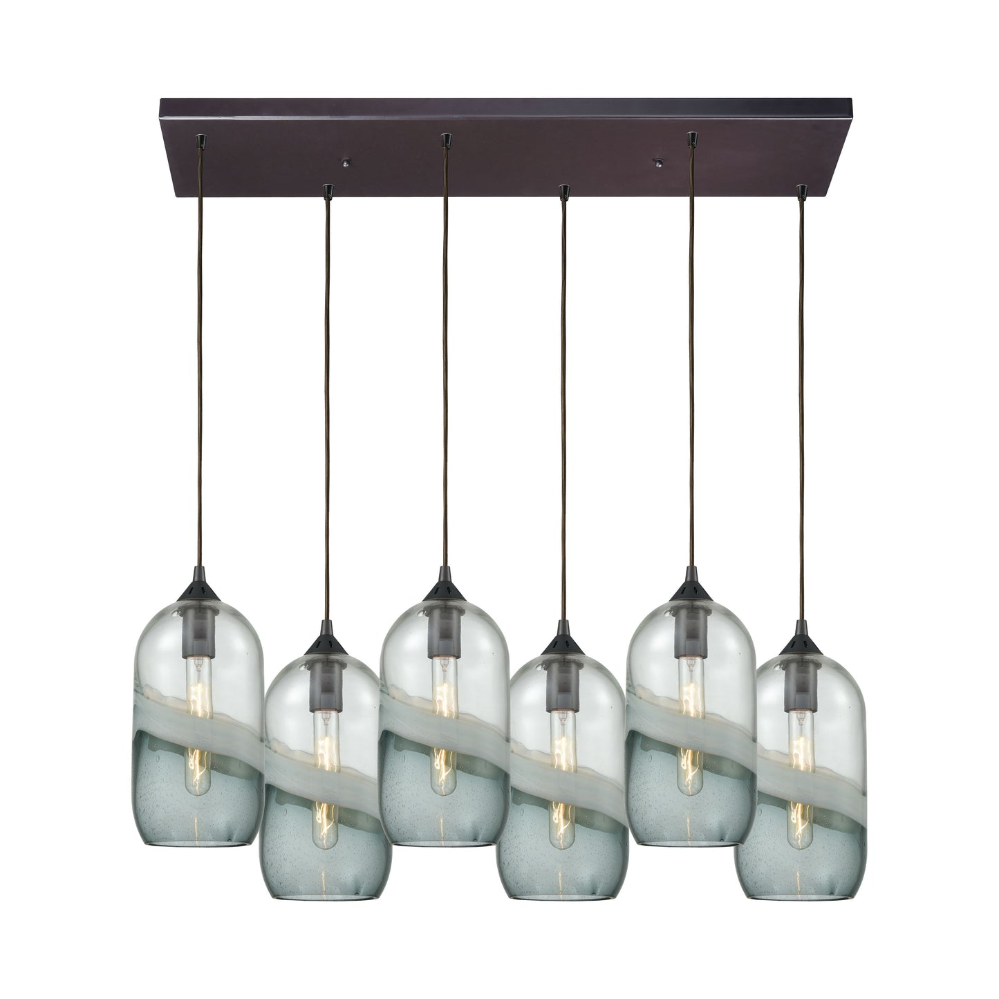 Sutter Creek 32'' Wide 6-Light Rectangular Pendant - Oil Rubbed Bronze