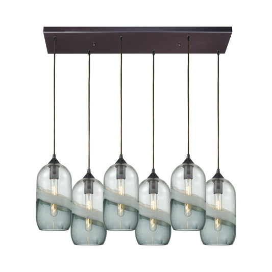 Sutter Creek 32'' Wide 6-Light Rectangular Pendant - Oil Rubbed Bronze