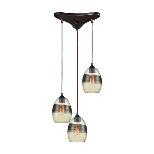 Whisp 12'' Wide 3-Light Multi Pendant - Oil Rubbed Bronze