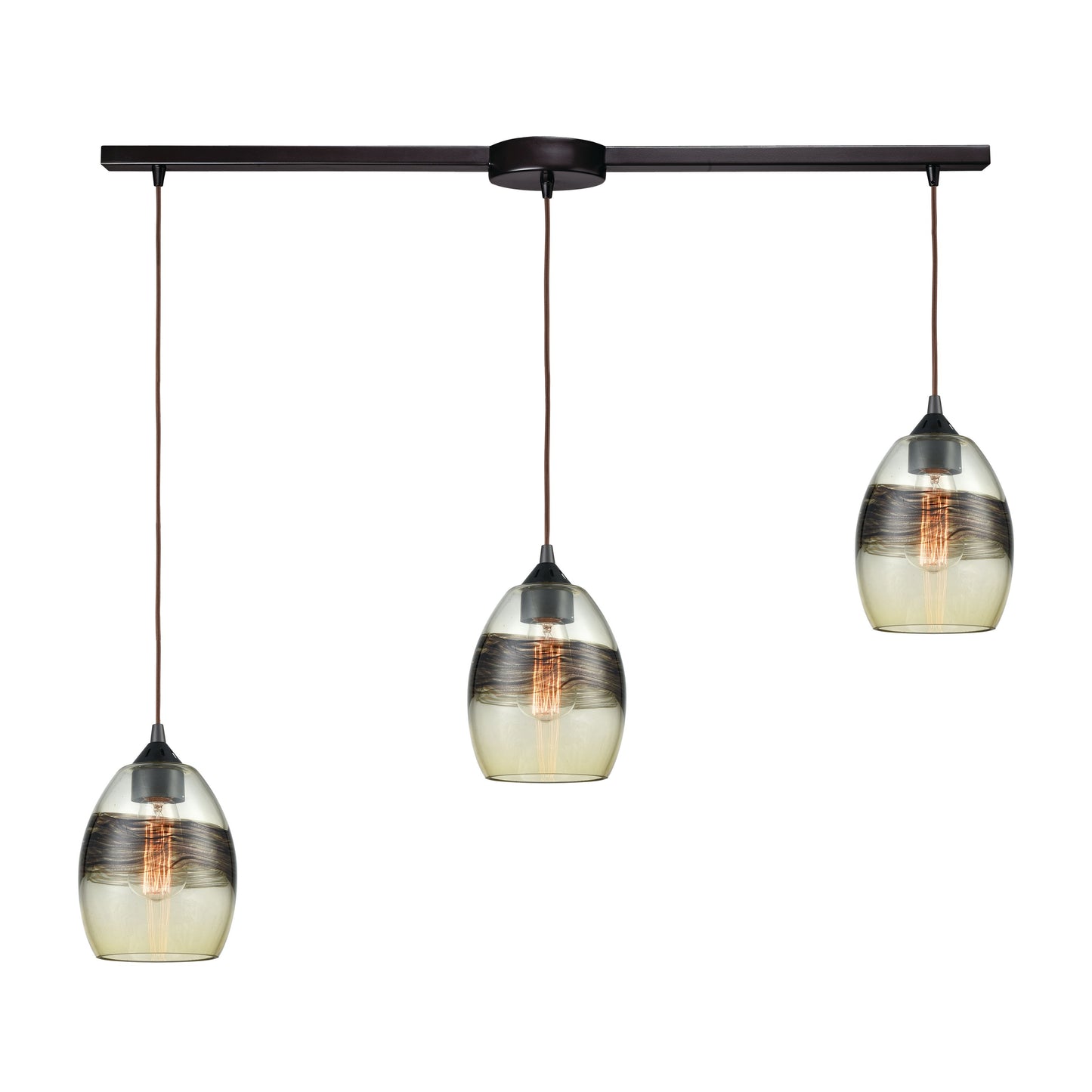 Whisp 38'' Wide 3-Light Slim Linear Pendant - Oil Rubbed Bronze