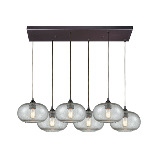 Volace 32'' Wide 6-Light Rectangular Pendant - Oil Rubbed Bronze