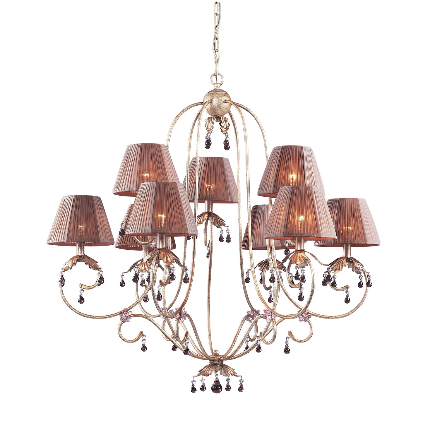 Olivissa 37'' Wide 9-Light Chandelier - Bronzed Silver
