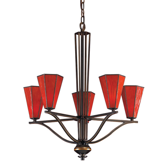 Mission 23'' Wide 5-Light Chandelier - Aged Bronze
