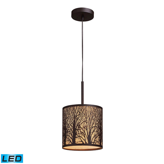 Woodland Sunrise 8'' Wide 1-Light Mini Pendant - Aged Bronze - Includes LED Bulb