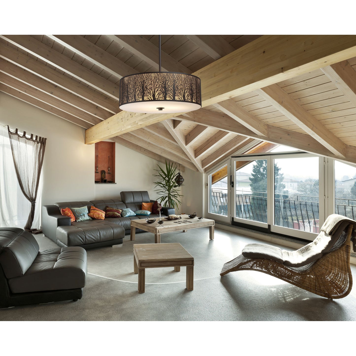 Woodland Sunrise 24'' Wide 5-Light Chandelier - Aged Bronze