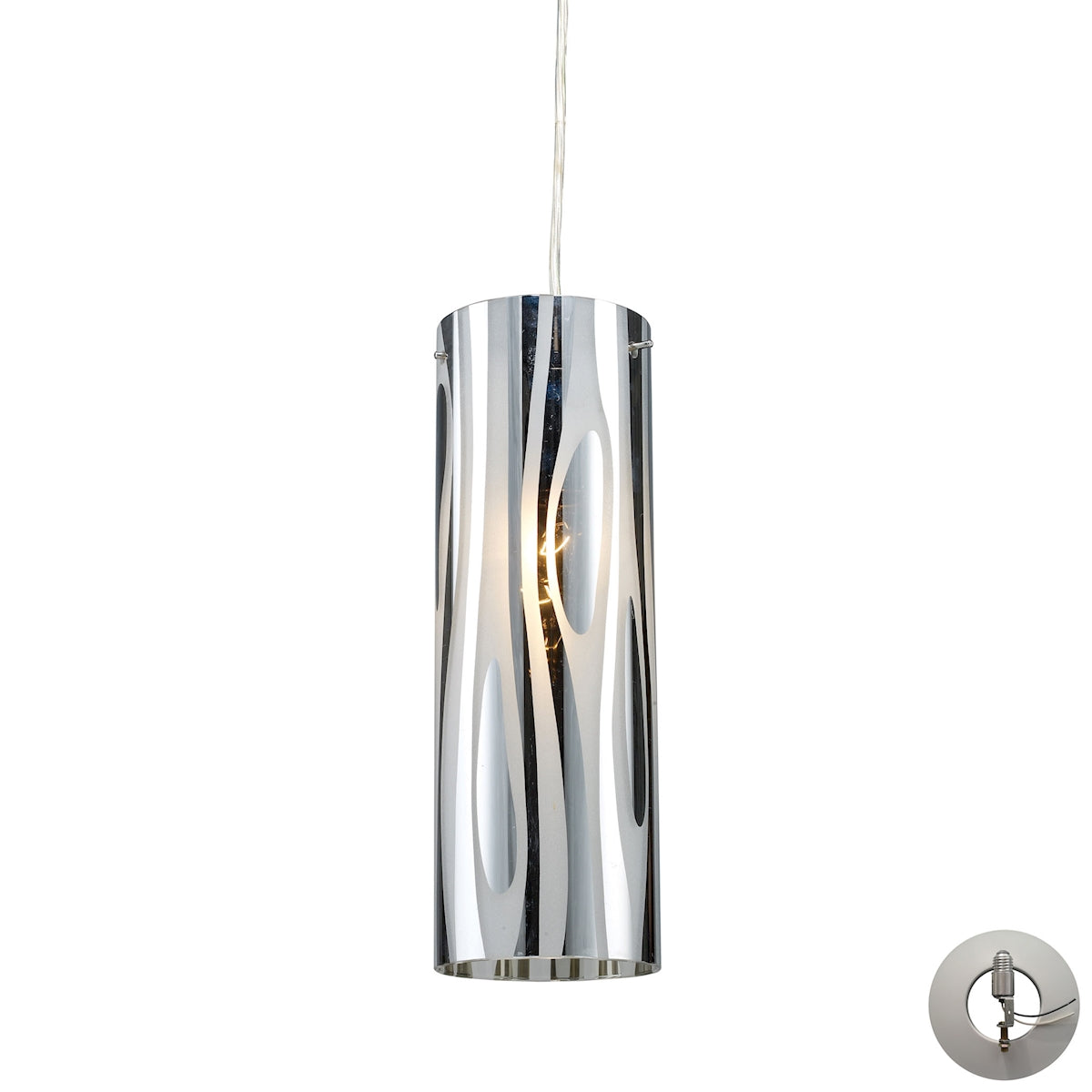 Chromia 4'' Wide 1-Light Pendant - Polished Chrome - Includes Adapter Kit