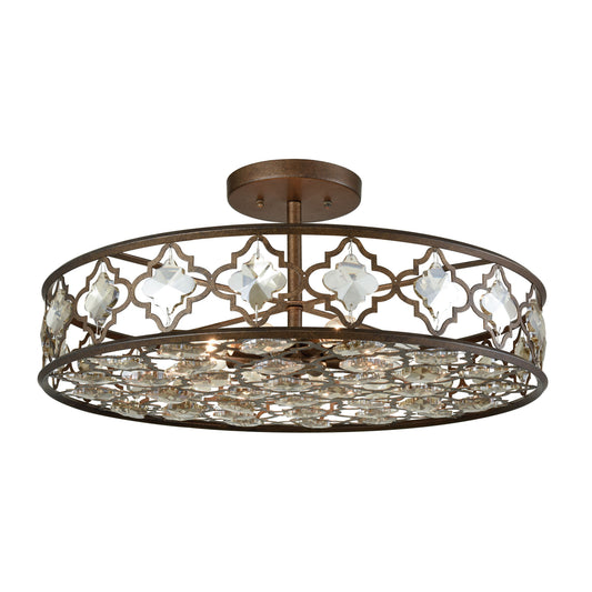Armand 25'' Wide 8-Light Semi Flush Mount - Weathered Bronze