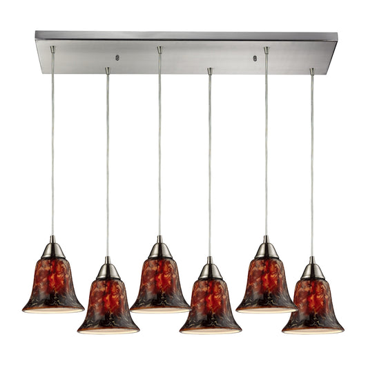 Confections 9'' Wide 6-Light Pendant - Satin Nickel