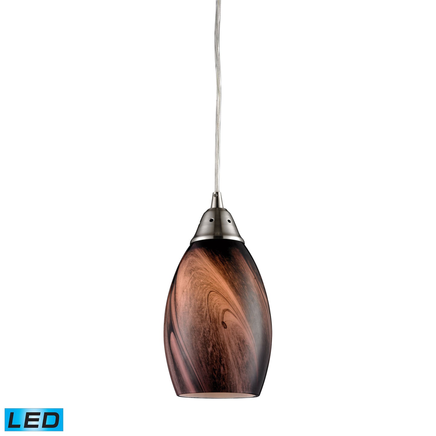 Formations 5'' Wide 1-Light Pendant - Satin Nickel - Includes LED Bulb