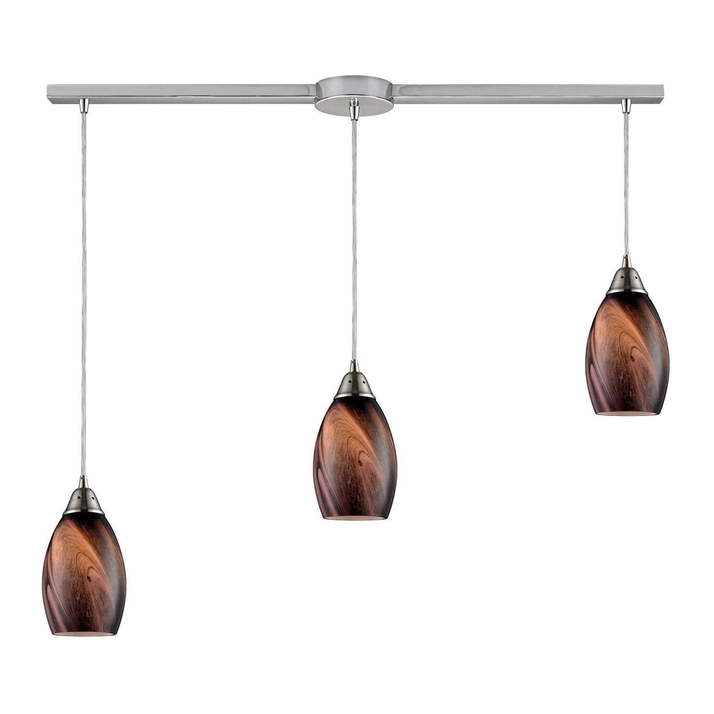 Formations 36'' Wide 3-Light Pendant - Satin Nickel
