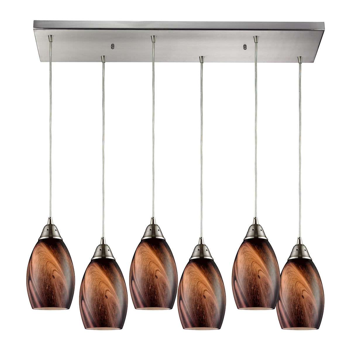 Formations 30'' Wide 6-Light Pendant - Satin Nickel