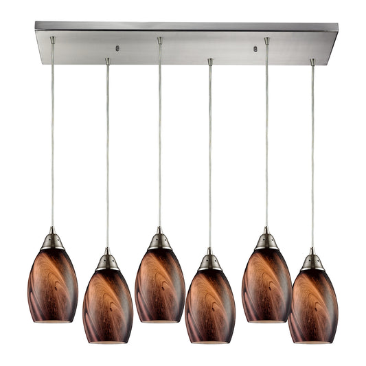 Formations 30'' Wide 6-Light Pendant - Satin Nickel