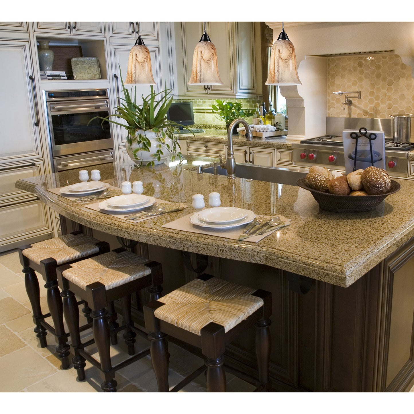 Granite 36'' Wide 3-Light Slim Linear Pendant - Satin Nickel