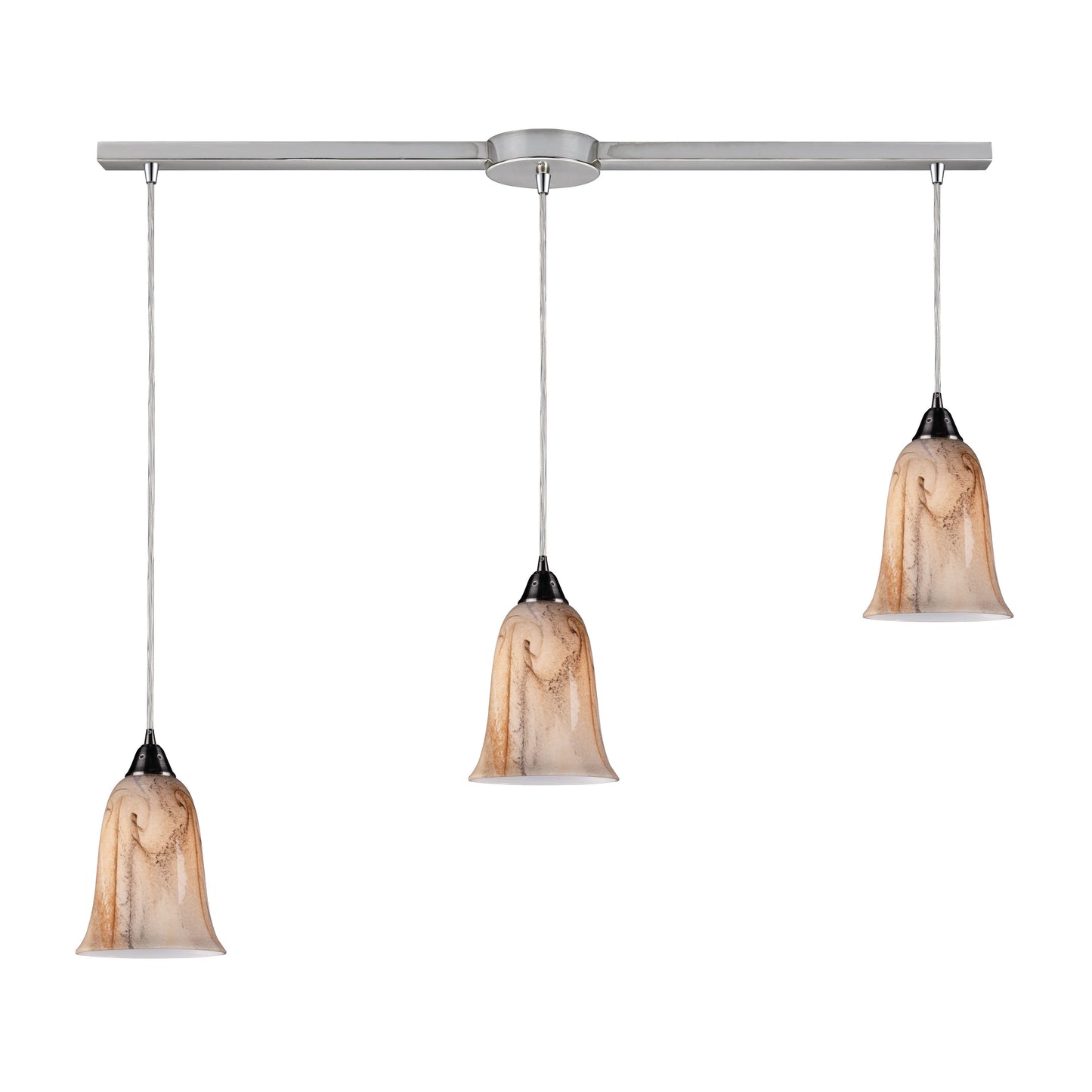 Granite 36'' Wide 3-Light Slim Linear Pendant - Satin Nickel