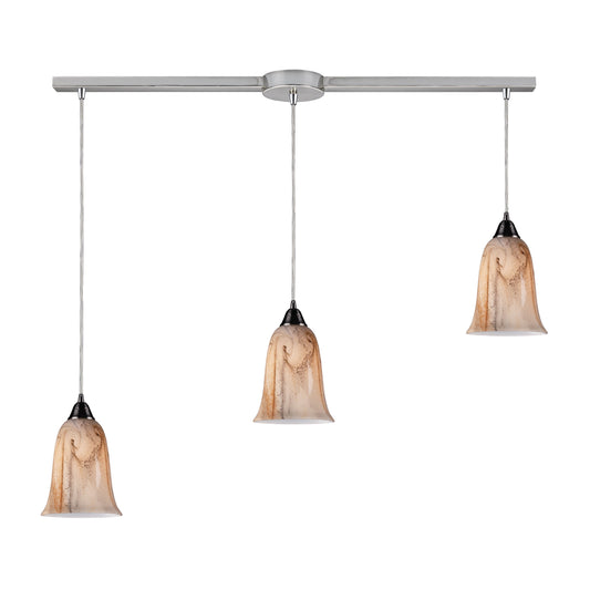 Granite 36'' Wide 3-Light Slim Linear Pendant - Satin Nickel
