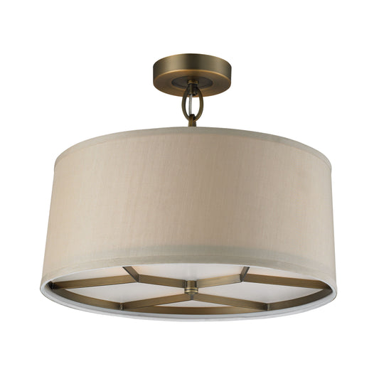 Baxter 16'' Wide 3-Light Semi Flush Mount - Brushed Antique Brass