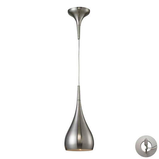 Lindsey 6'' Wide 1-Light Pendant - Satin Nickel - Includes Adapter Kit
