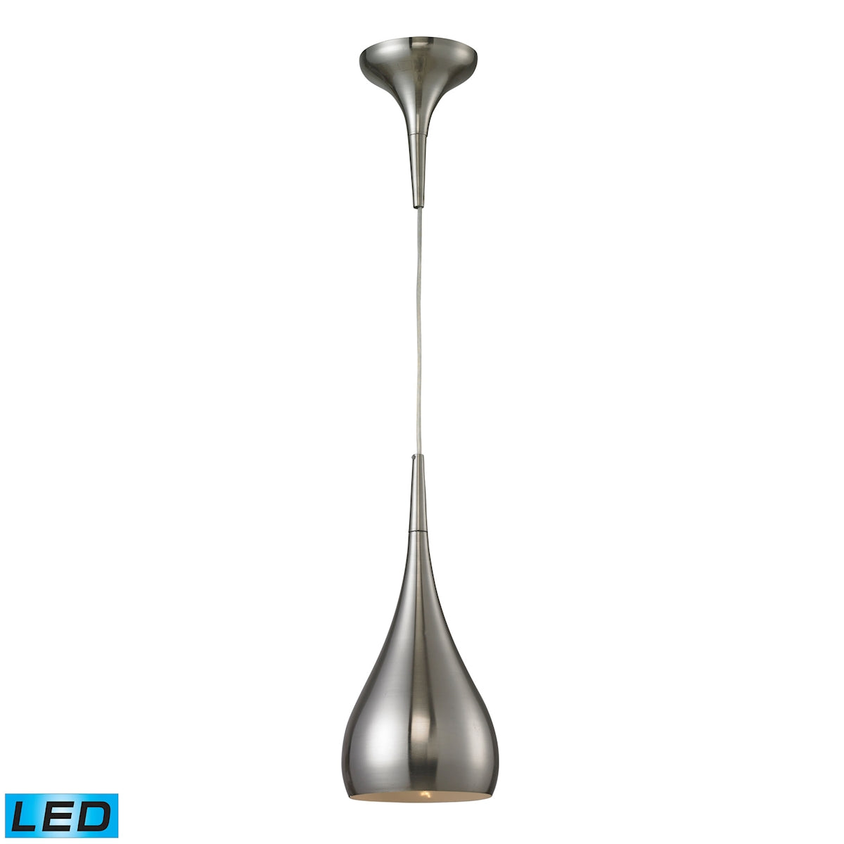 Lindsey 6'' Wide 1-Light Pendant - Satin Nickel - Includes LED Bulb