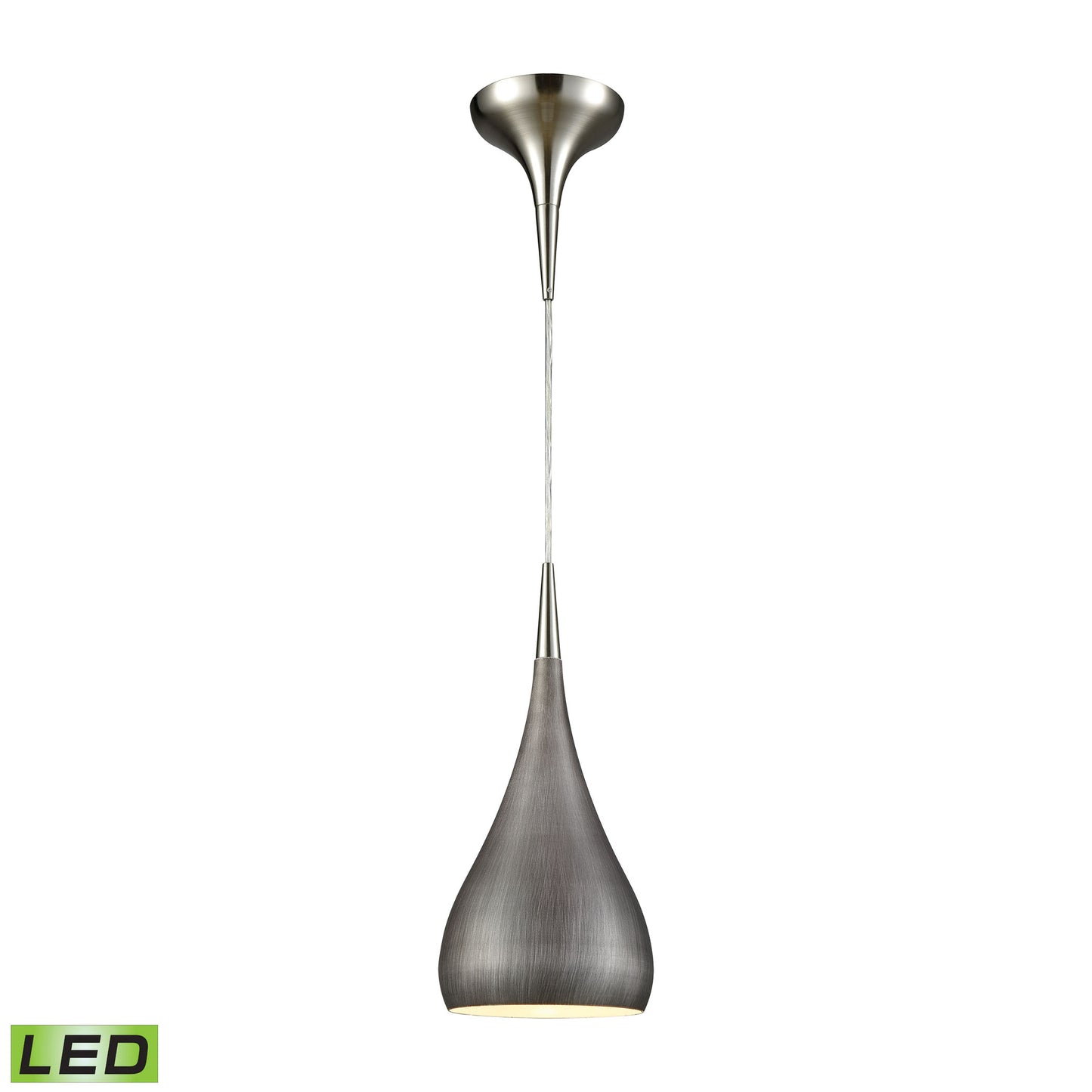Lindsey 6'' Wide 1-Light Pendant - Satin Nickel - Includes LED Bulb