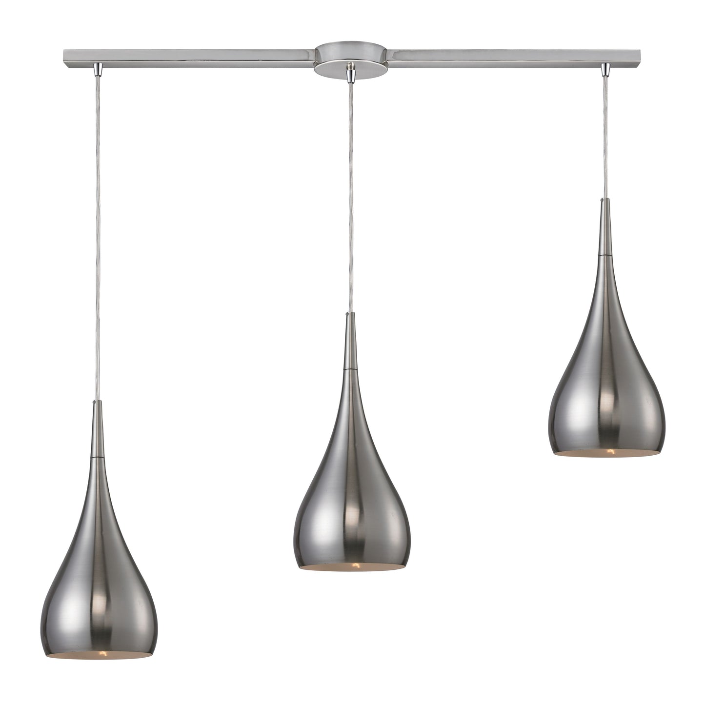 Lindsey 36'' Wide 3-Light Slim Linear Pendant - Satin Nickel