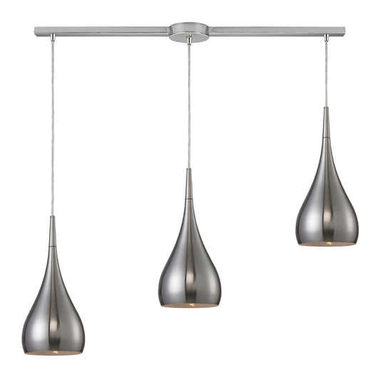 Lindsey 36'' Wide 3-Light Slim Linear Pendant - Satin Nickel
