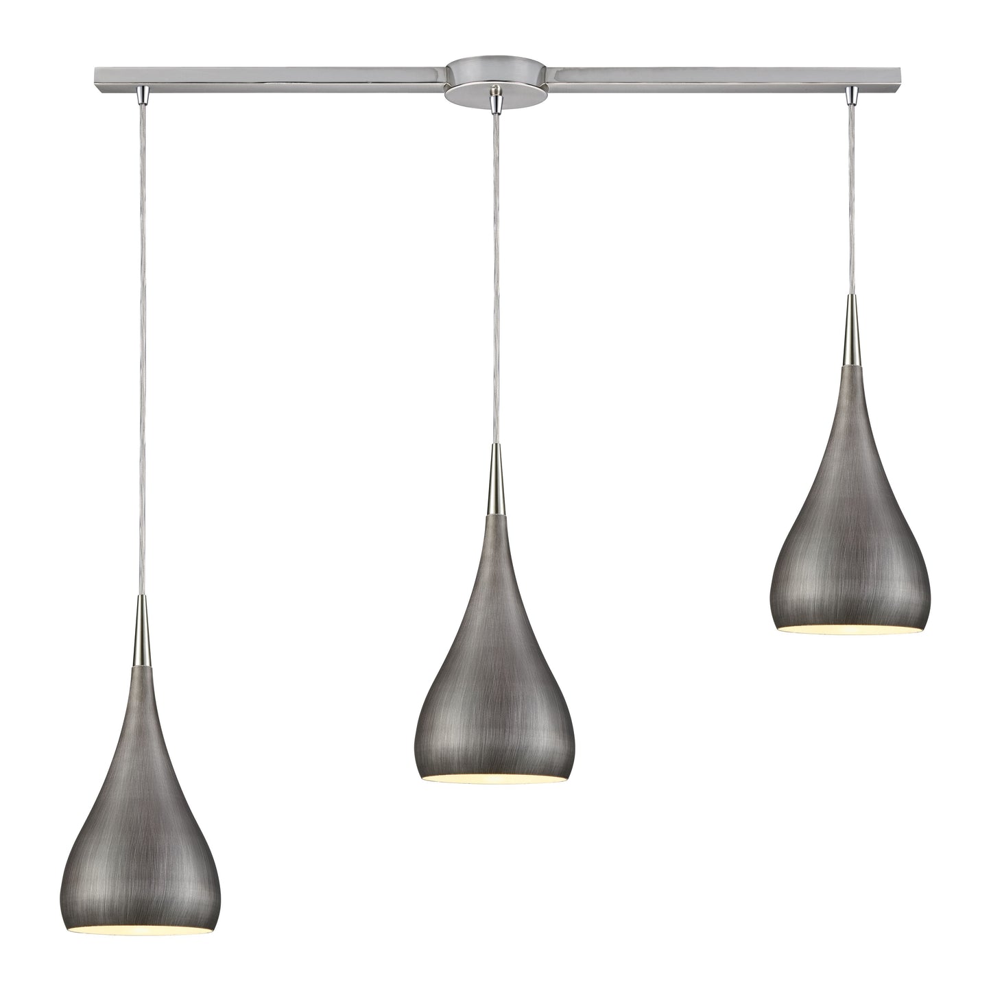 Lindsey 38'' Wide 3-Light Slim Linear Pendant - Satin Nickel