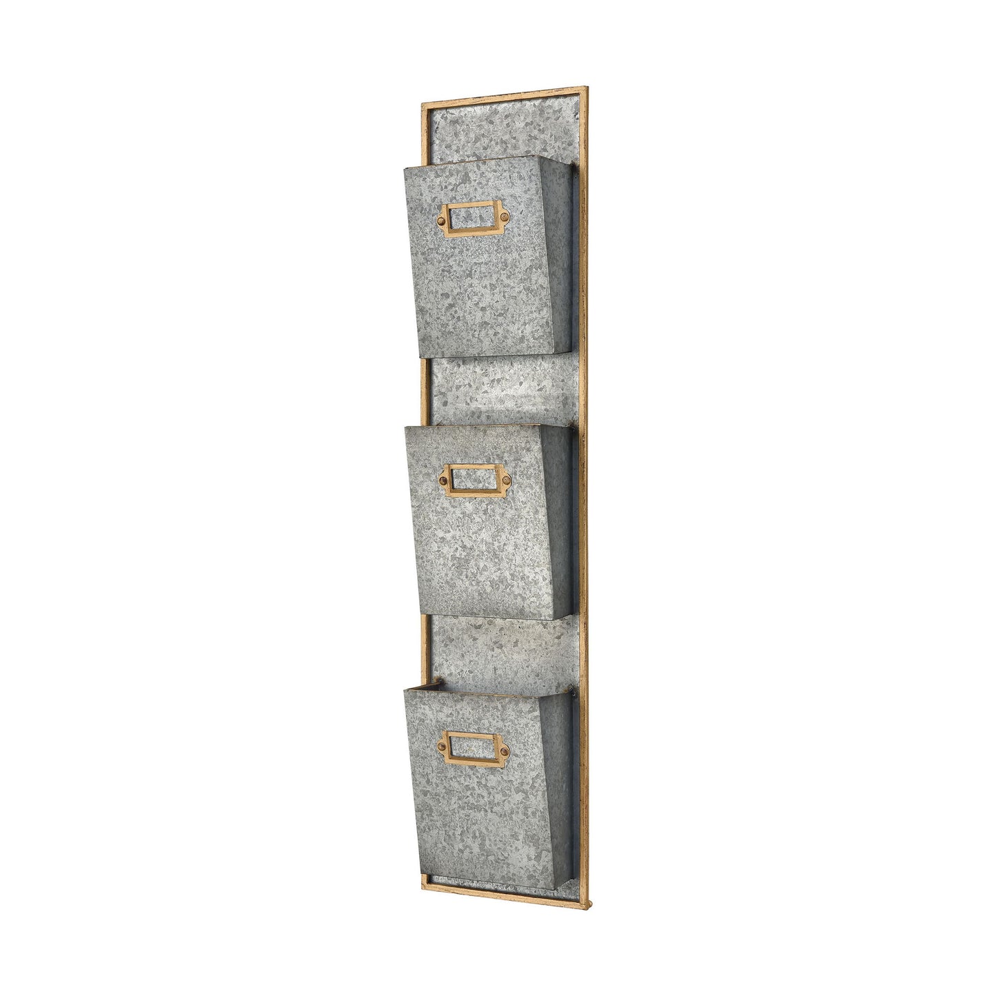 Whitepark Bay Wall Organizer - Pewter and Gold
