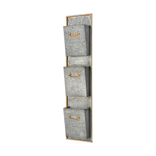 Whitepark Bay Wall Organizer - Pewter and Gold