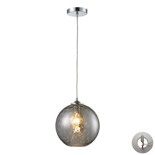 Watersphere 10'' Wide 1-Light Pendant - Polished Chrome with Smoke - Includes Adapter Kit