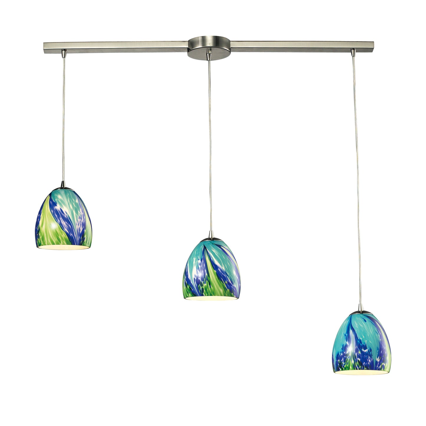 Colorwave 36'' Wide 3-Light Slim Linear Pendant - Satin Nickel