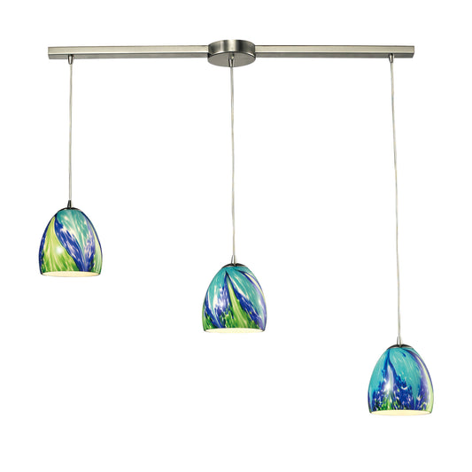 Colorwave 36'' Wide 3-Light Slim Linear Pendant - Satin Nickel