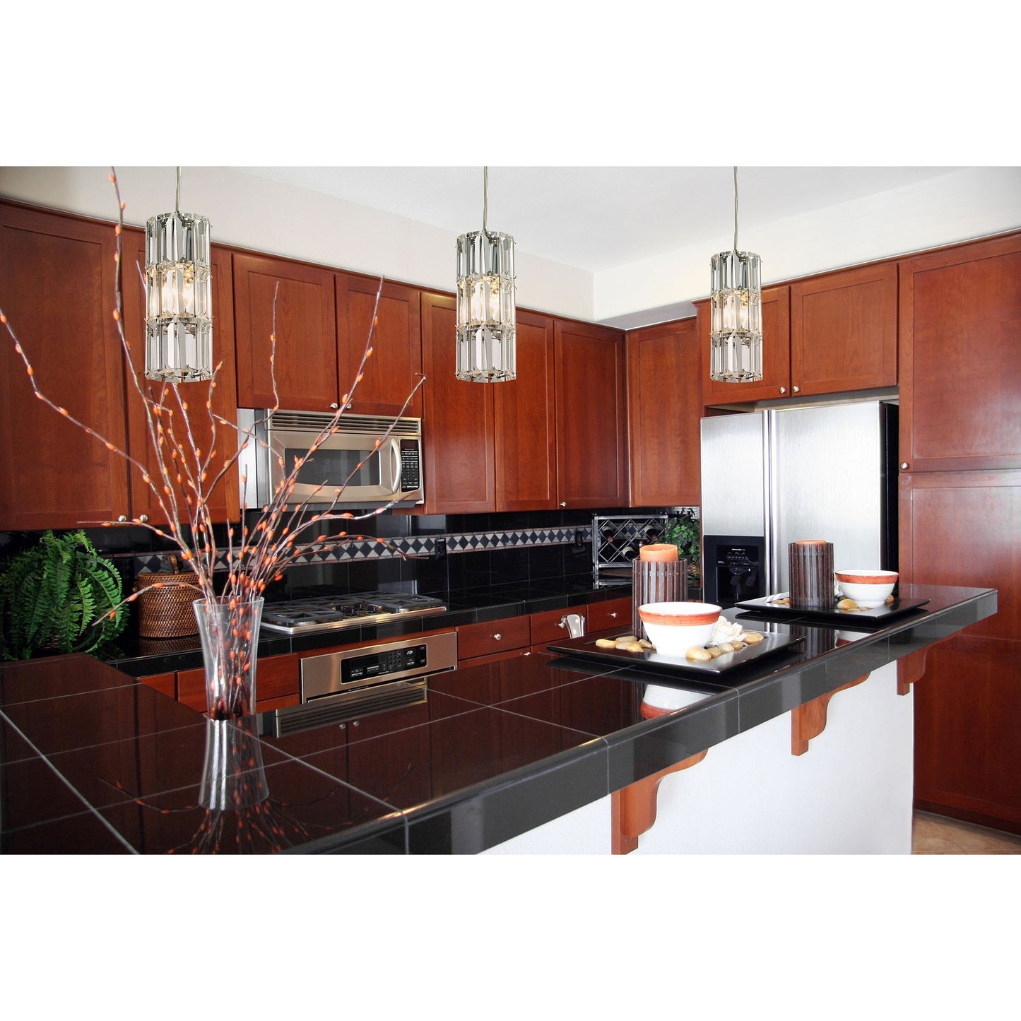 Cynthia 36'' Wide 3-Light Slim Linear Pendant - Polished Chrome