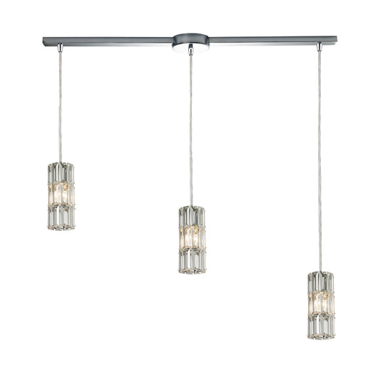 Cynthia 36'' Wide 3-Light Slim Linear Pendant - Polished Chrome