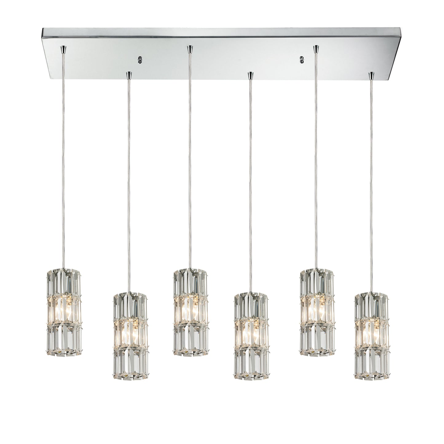 Cynthia 30'' Wide 6-Light Rectangular Pendant - Polished Chrome
