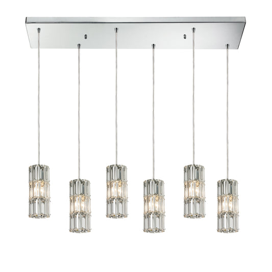 Cynthia 30'' Wide 6-Light Rectangular Pendant - Polished Chrome