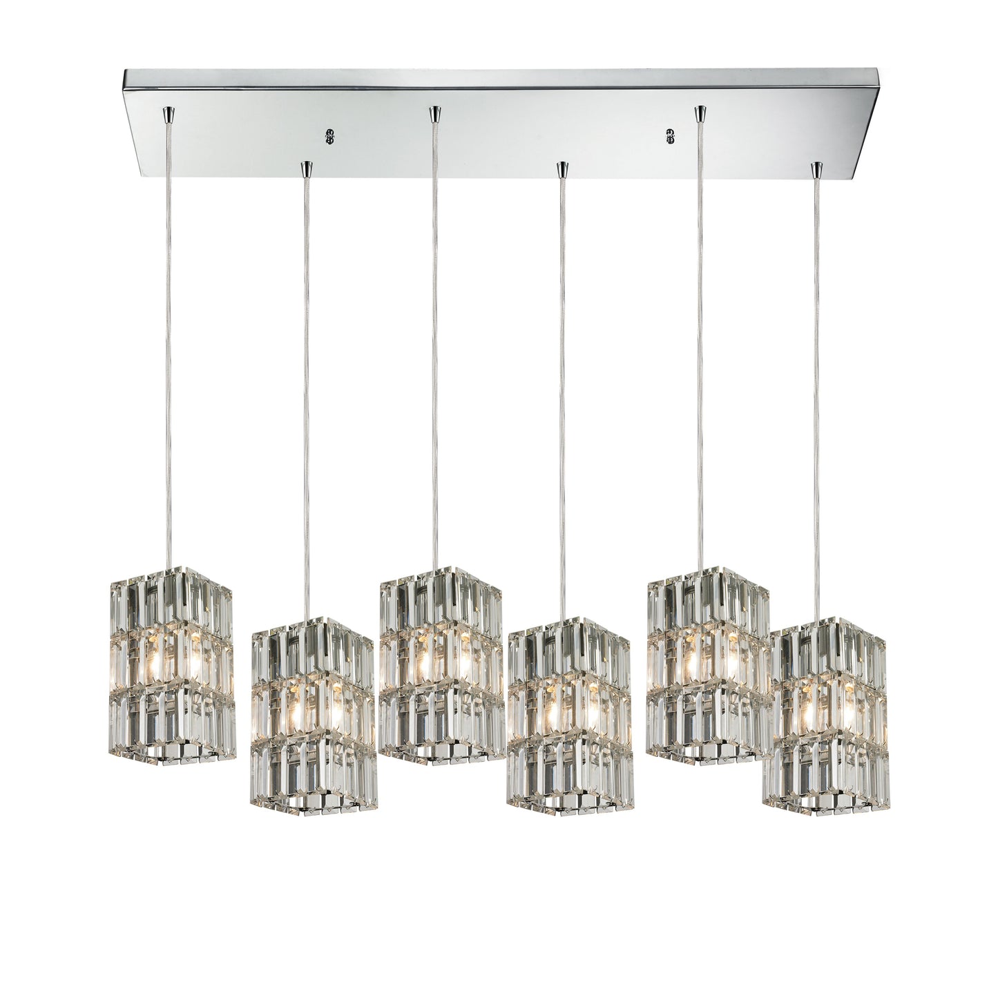Cynthia 30'' Wide 6-Light Rectangular Pendant - Polished Chrome