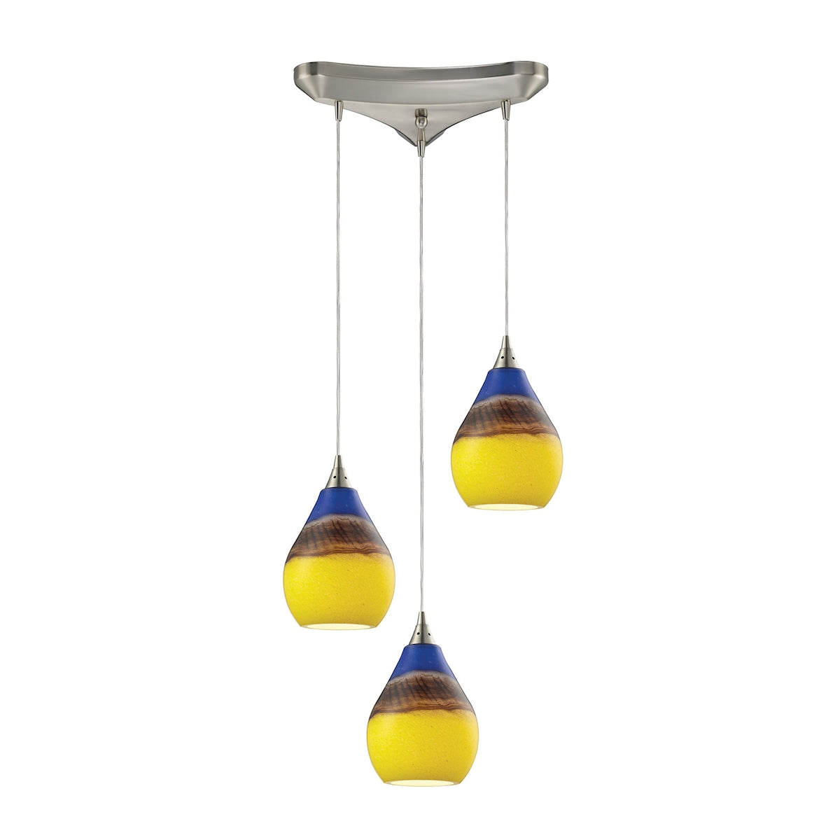 Dunes 10'' Wide 3-Light Pendant - Satin Nickel